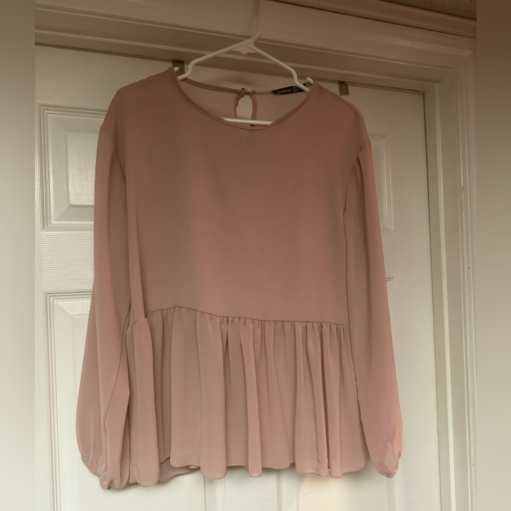 Sheer Boohoo Peplum top